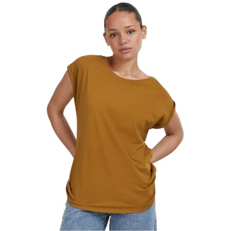 offerta a tempo: urban classics t shirt da donna con manica arrotolata, maglietta a maniche corte da donna in cotone — 15% da 12,97 € a 10,99 €