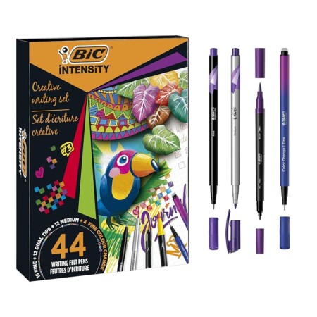 offerta a tempo: bic intensity set scrittura creativa, set cancelleria con 4 fineliner colour change — 10% da 44,81 € a 40,45 €
