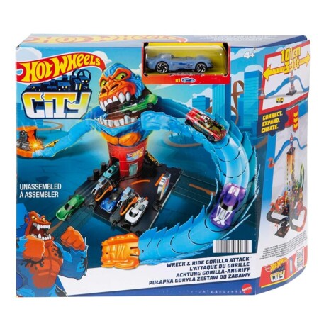 offerta a tempo: hot wheels city gorilla attacco distruttivo, playset a tema stazione di servizio con 1 macchinina — 29% da 33,99 € a 23,99 €