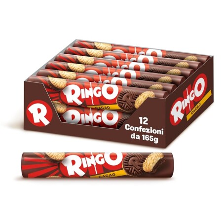 offerta a tempo: pavesi snack ringo cacao biscotti farciti con crema al gusto cioccolato 12 confezioni — 41% da 15,00 € a 8,88 €