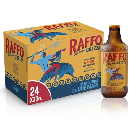 offerta a tempo: raffo lavorazione grezza cassa birra con 24 bottiglie da 33 cl — 30% da 33,60 € a 23,59 €