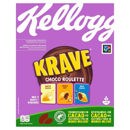 offerta a tempo: kellogg's krave roulette | gusto nocciola, cioccolato bianco e al latte | cereali — 36% da 4,49 € a 2,89 €