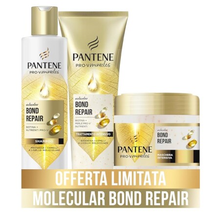 offerta a tempo: pantene set capelli molecular bond repair shampoo 250ml, maschera 300ml — 20% da 19,99 € a 15,99 €