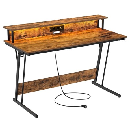 offerta a tempo: scrivania con luci led e prese di corrente integrate — 49% da 87,99 € a 44,99 €