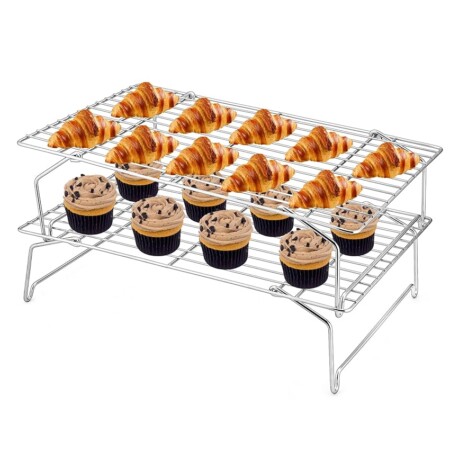 offerta a tempo: griglia di raffreddamento in acciaio inox a 2 piani — 71% da 20,99 € a 5,99 €