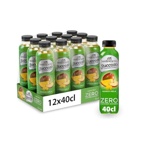 offerta a tempo: san benedetto succoso zero al mango e mela 12 pezzi x 400ml — 47% da 10,20 € a 5,40 €