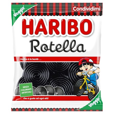 offerta a tempo: haribo rotella caramelle gommose gusto liquirizia, 265g — 23% da 2,15 € a 1,65 €