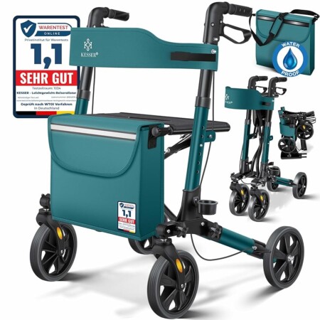 offerta a tempo: kesser leggero deambulatore pieghevole girello ultraleggero con 4 ruote premium in — 4% da 112,80 € a 107,80 €