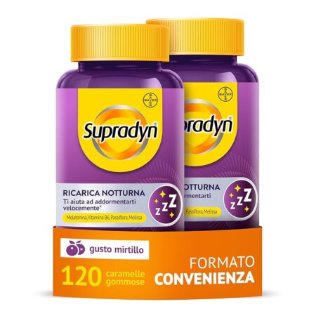 offerta a tempo: supradyn ricarica notturna melatonina per dormire 120 caramelle gommose — 39% da 39,99 € a 24,40 €