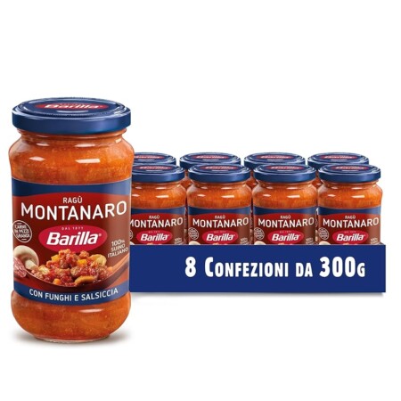 offerta a tempo: barilla sugo ragù montanaro, salsa pronta al pomodoro con salsiccia e funghi — 31% da 22,32 € a 15,49 €