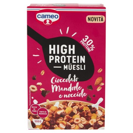 offerta a tempo: cameo high protein muesli, cereali proteici con cioccolato fondente — 32% da 3,95 € a 2,67 €