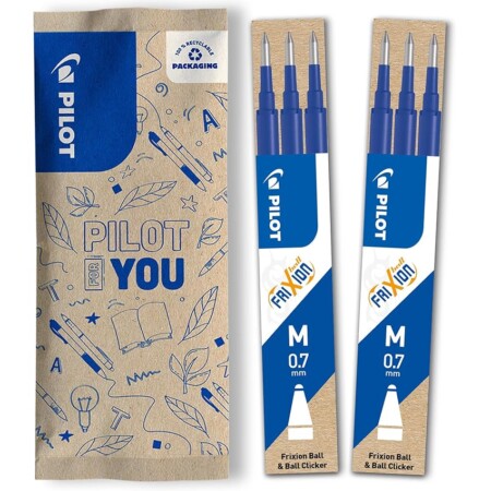offerta a tempo: pilot frixion, 2 set da 3 ricariche per penna cancellabile frixion ball e frixion ball clicker — 15% da 11,31 € a 9,59 €