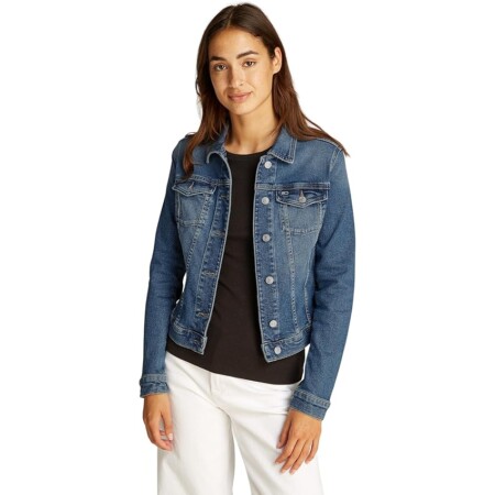 offerta a tempo: tommy jeans vivianne skn jacket ai1232 dw0dw20158 giacca trucker — 8% da 105,74 € a 97,40 €