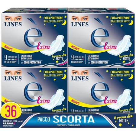 offerta a tempo: lines È extra 36 assorbenti — 36% da 15,39 € a 9,90 €