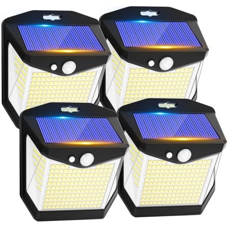 offerta a tempo: set di 4 luci led da esterno alimentate ad energia solare con sensore di movimento — 40% da 24,49 € a 14,79 €