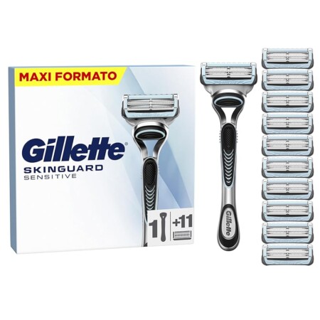 offerta a tempo: gillette skinguard sensitive rasoio da uomo con lamette da barba di ricambio con un tocco di aloe — 15% da 43,49 € a 36,99 €