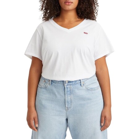 offerta a tempo: levi's plus size v neck tee, t shirt donna — 38% da 25,00 € a 15,52 €