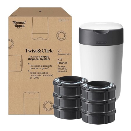 offerta a tempo: tommee tippee starter set mangiapannolini twist & click con 6 ricariche con pellicola — 31% da 64,99 € a 44,99 €