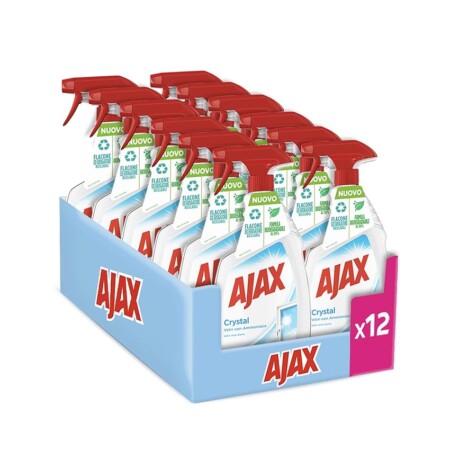 offerta a tempo: ajax detersivo spray crystal clean vetri 12 flaconi da 750 ml | detergente vetro spray — 26% da 29,88 € a 21,99 €