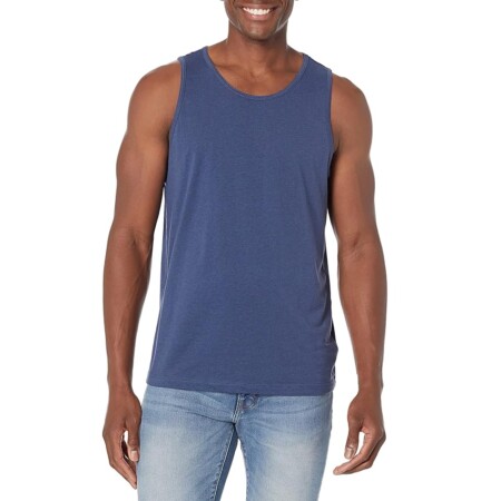 offerta a tempo: amazon essentials top a canotta regular fit uomo, blu puntinato — 9% da 11,50 € a 10,50 €