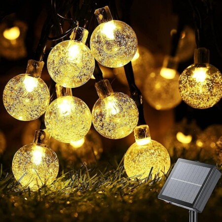 offerta a tempo: oreunik luci da esterno giardino solari, 8 modalità lucine luce solare esterno per patio,catena — 40% da 17,99 € a 10,82 €