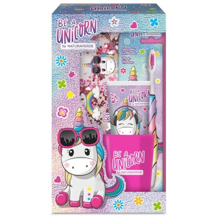 offerta a tempo: naturaverde | kids be a unicorn oral care set, spazzolino da denti manuale con setole medie — 28% da 15,20 € a 10,99 €
