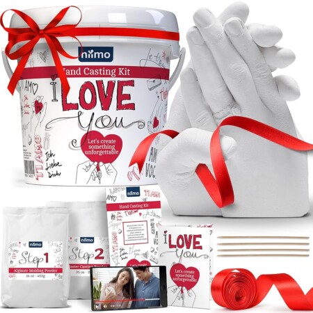 offerta a tempo: niimo® kit calco mani coppia ‘i love you’ – alginato e gesso per stampi — 18% da 27,99 € a 22,99 €