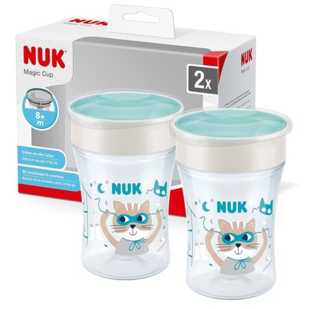 offerta a tempo: nuk 10255634 magic cup bicchiere antigoccia | bordo anti rovesciamento a 360° | 8+ — 30% da 20,99 € a 14,69 €