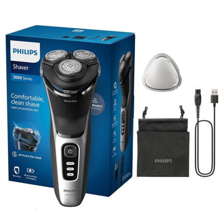 offerta a tempo: philips rasoio elettrico serie 3000 rasoio elettrico wet & dry per uomo con tecnologia skinprotect — 14% da 64,00 € a 54,99 €