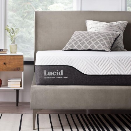 offerta a tempo: lucid materasso hybrid, alto 25cm – memory foam & molle insacchettate – con carbone — 31% da 289,99 € a 200,99 €