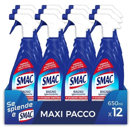 offerta a tempo: smac bagno detergente spray multisuperficie con azione anticalcare 12 pezzi — 42% da 31,08 € a 17,88 €