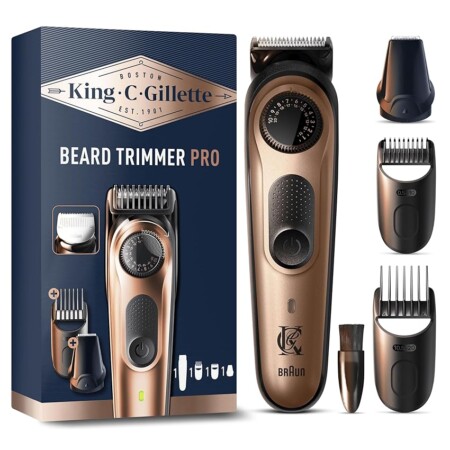 offerta a tempo: king c. gillette regolabarba uomo pro, rasoio elettrico barba con selettore di precisione — 31% da 63,99 € a 43,99 €