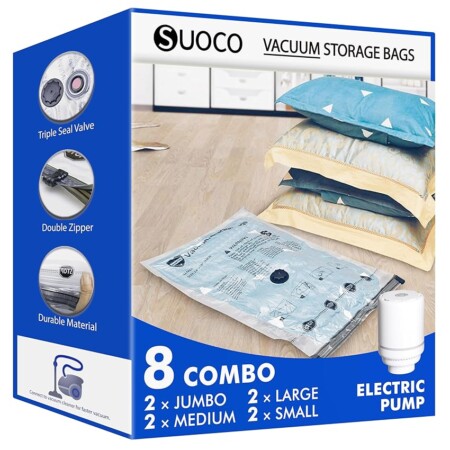 offerta a tempo: suoco sacchetti sottovuoto con pompa elettrica, 2 jumbo — 13% da 29,99 € a 25,99 €