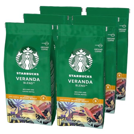 offerta a tempo: starbucks veranda blend caffè macinato tostatura leggera, 6 sacchetti da 200g (1,2kg) — 21% da 38,04 € a 29,99 €