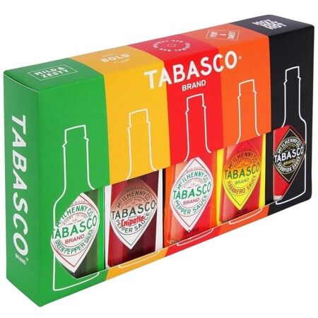 offerta a tempo: tabasco original set regalo di salse set regalo di salsa piccante deluxe con 5 gusti — 32% da 24,95 € a 16,99 €