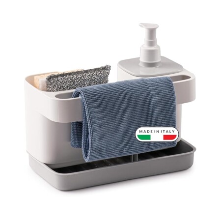 offerta a tempo: snips riordinello dispenser sapone cucina e bagno 3in1, set porta spugne lavello cucina — 21% da 12,99 € a 10,21 €