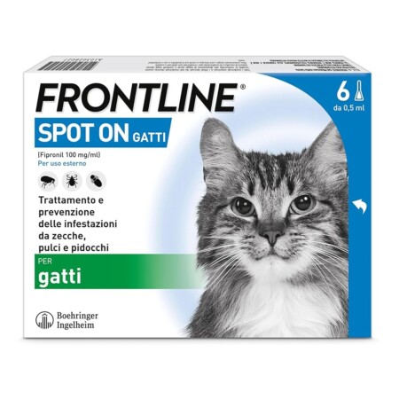 offerta a tempo: frontline spot on 6 pipette antiparassitarie per gatti — 41% da 39,80 € a 23,39 €