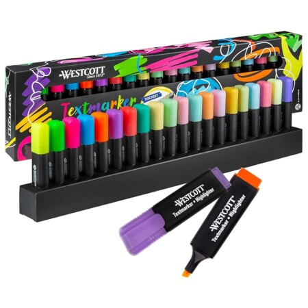 offerta a tempo: westcott set da tavolo con evidenziatori 20 pezzi in colori neon e pastello | evidenziatori — 16% da 14,33 € a 12,07 €