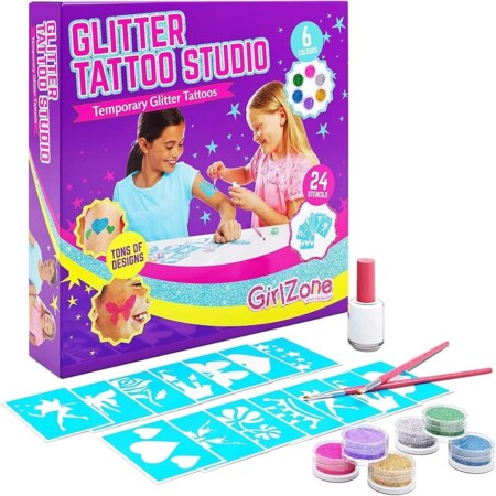 offerta a tempo: glitter tattoo studio – set di tatuaggi glitter per bambine — 50% da 17,99 € a 8,93 €