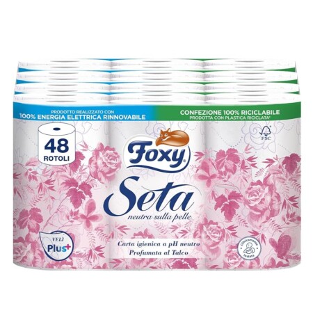 offerta a tempo: foxy seta | carta igienica 200 strappi x 48 rotoli, 2 veli elevato spessore | confezione — 29% da 35,92 € a 25,52 €