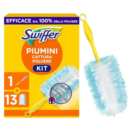 offerta a tempo: swiffer duster piumini cattura polvere, 1 manico e 13 piumini — 17% da 17,99 € a 14,99 €