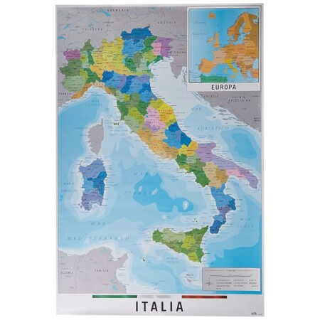 offerta a tempo: grupo erik: cartina italia fisico politica, 61 x 91,5 cm — 22% da 8,99 € a 6,99 €