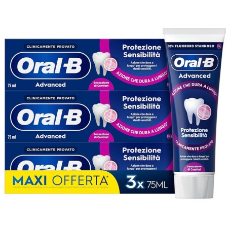 offerta a tempo: oral b dentifricio protezione sensibilità 3 pezzi — 47% da 14,99 € a 7,99 €