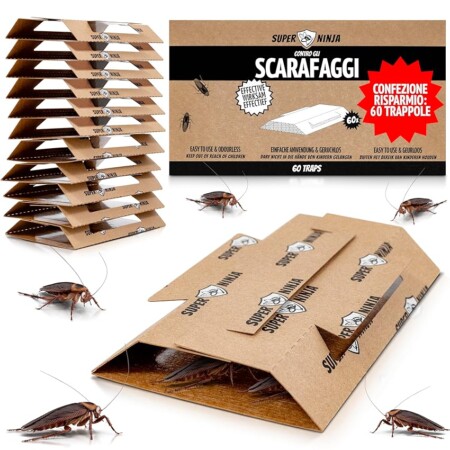 offerta a tempo: super ninja trappole per scarafaggi – 60 pezzi con colla e attrattivo — 5% da 49,99 € a 47,49 €
