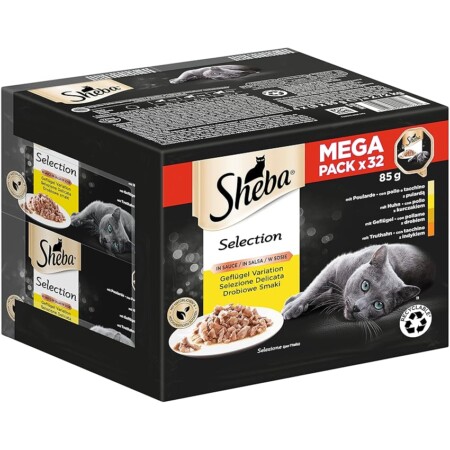 offerta a tempo: sheba 32 confezioni di cibo per gatti — 38% da 24,99 € a 15,50 €