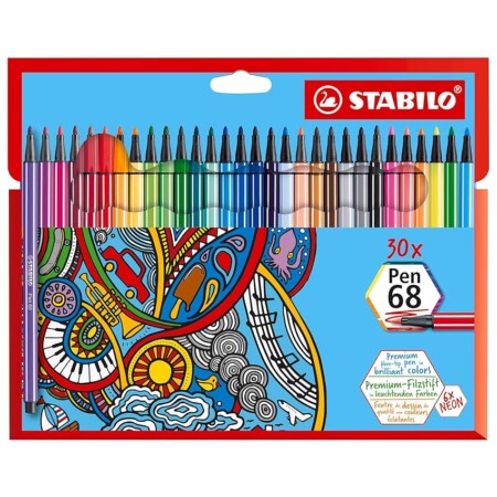 offerta a tempo: stabilo pen 68 pennarello premium astuccio da 30 colori assortiti — 37% da 49,50 € a 31,23 €