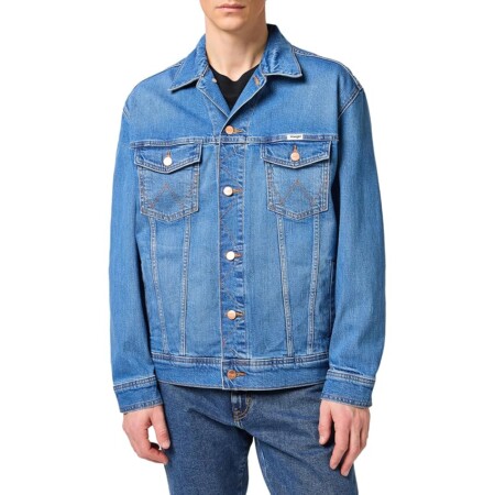 offerta a tempo: wrangler anti fit giacca in denim, blue eyes blue — 19% da 119,95 € a 97,49 €