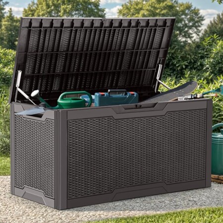 offerta a tempo: yitahome 380l baule da esterno, resina baule da giardino da per mobili da giardino — 20% da 181,46 € a 144,99 €
