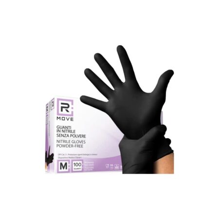 offerta a tempo: r move 100 guanti in nitrile neri m senza polvere, senza lattice — 13% da 7,99 € a 6,99 €