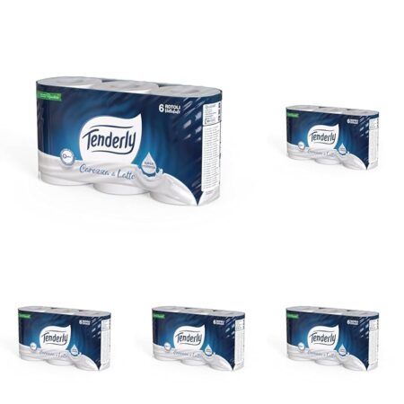 offerta a tempo: tenderly carezza di latte carta igienica morbid, 6 rotoli (confezione da 5) — 28% da 19,95 € a 14,45 €